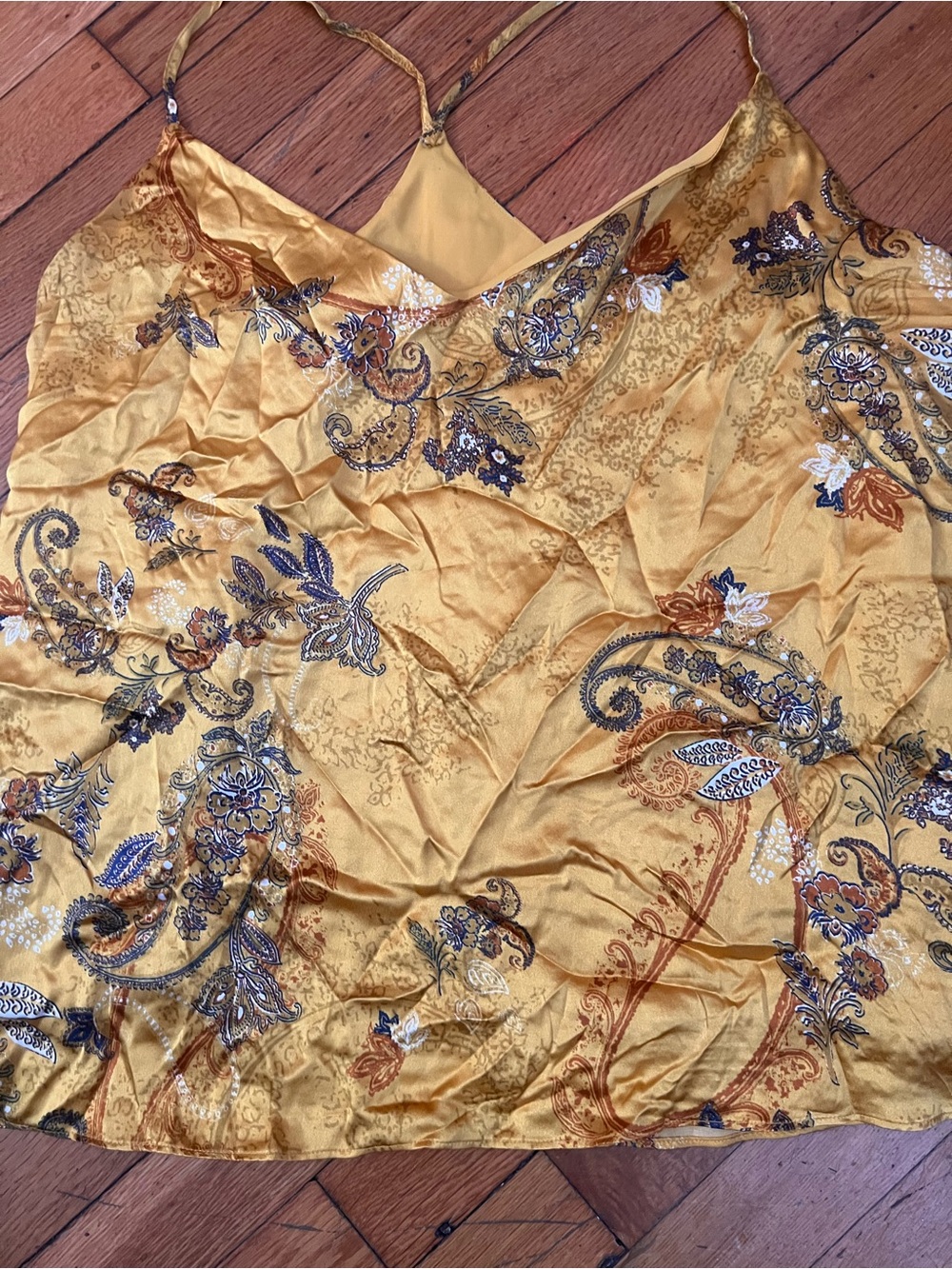 L’agence Never have I ever Mustard Yellow silk tank Floral Cami nyc alc theory L - Picture 3 of 7